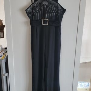 Chic Black Strapless Dress with Rhinestone Accents